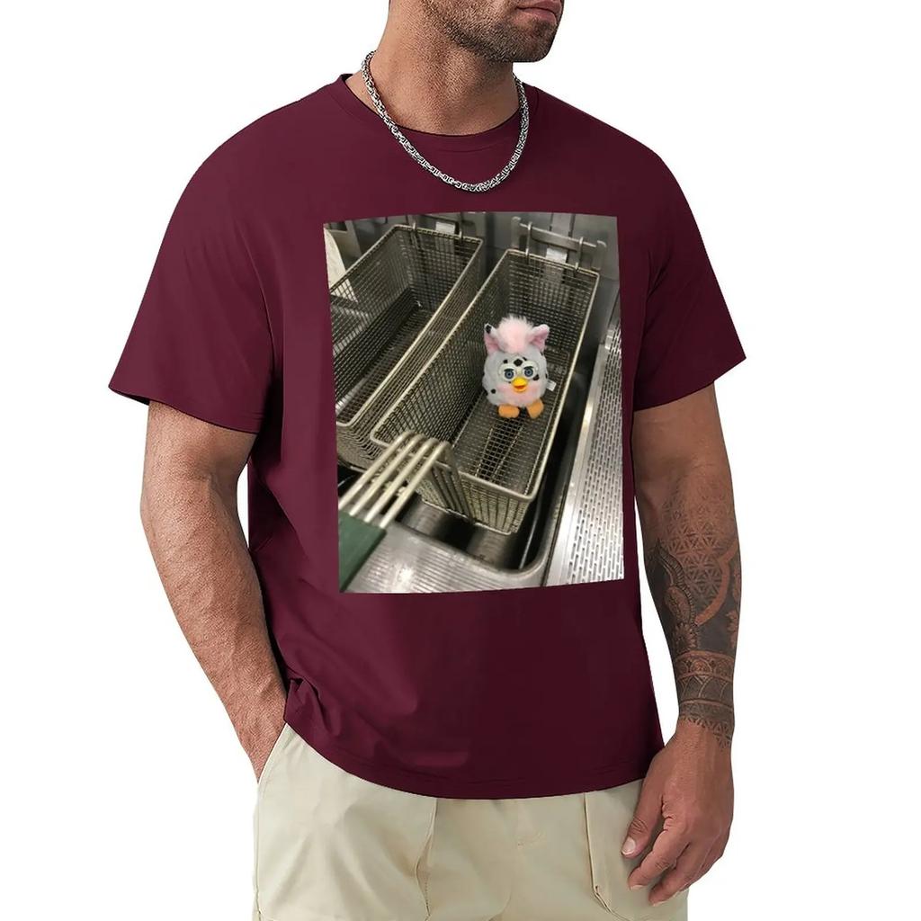 aesthetic clothes sports fan tshirts sweat shirtsmen Furby in fryer basket TShirt funny t shirt cat shirts