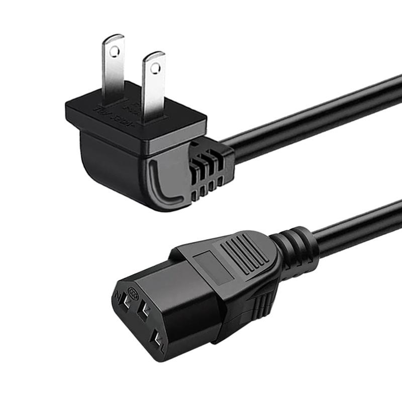 

US Standard 90-Degree Elbow to C13 Power Cord, 0.75 Sq mm, Available in 1.5m/3m Lengths 2x0.75 1m Oxygen-Free Copper