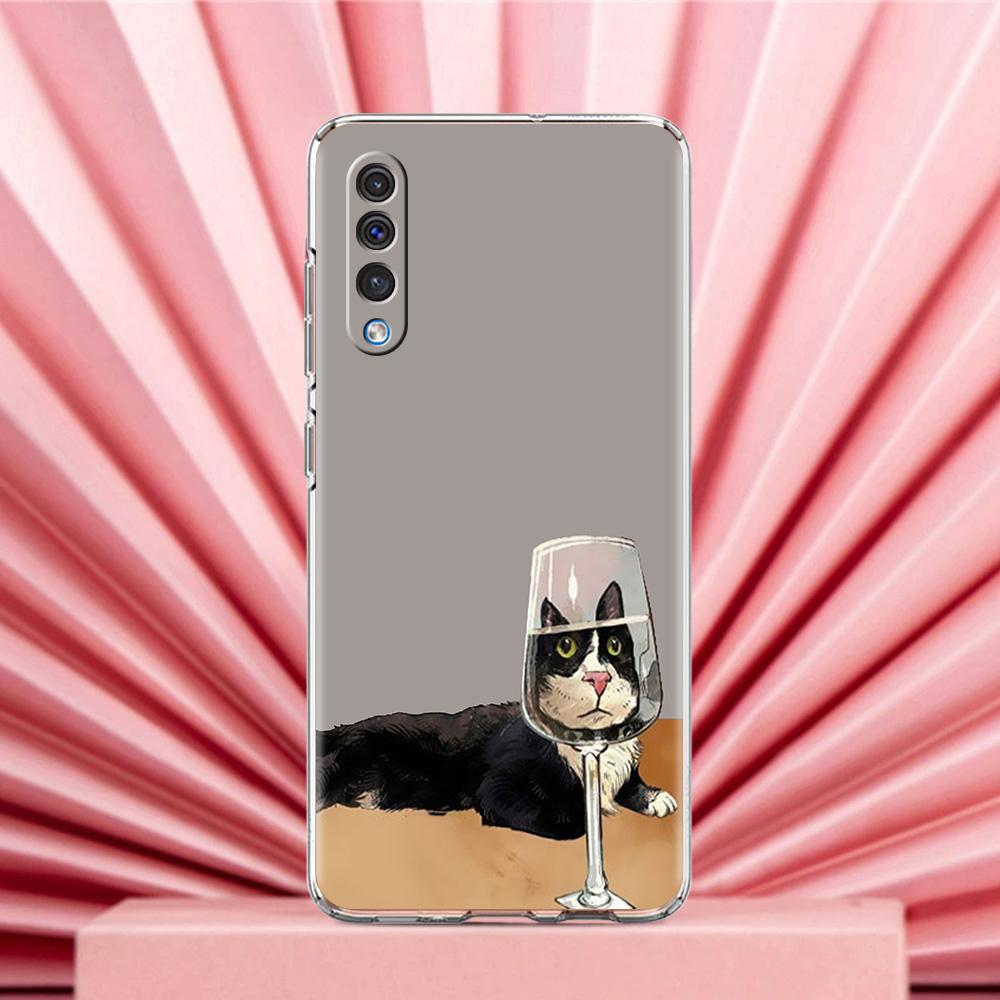 Phone Case For Samsung A56 A36 A26 A24 A16 A14 A12 A32 A50 A70 A22 A40 A34 A54 A42 A52 5G A04s A06 Cover Lovely Cat Playing Fun
