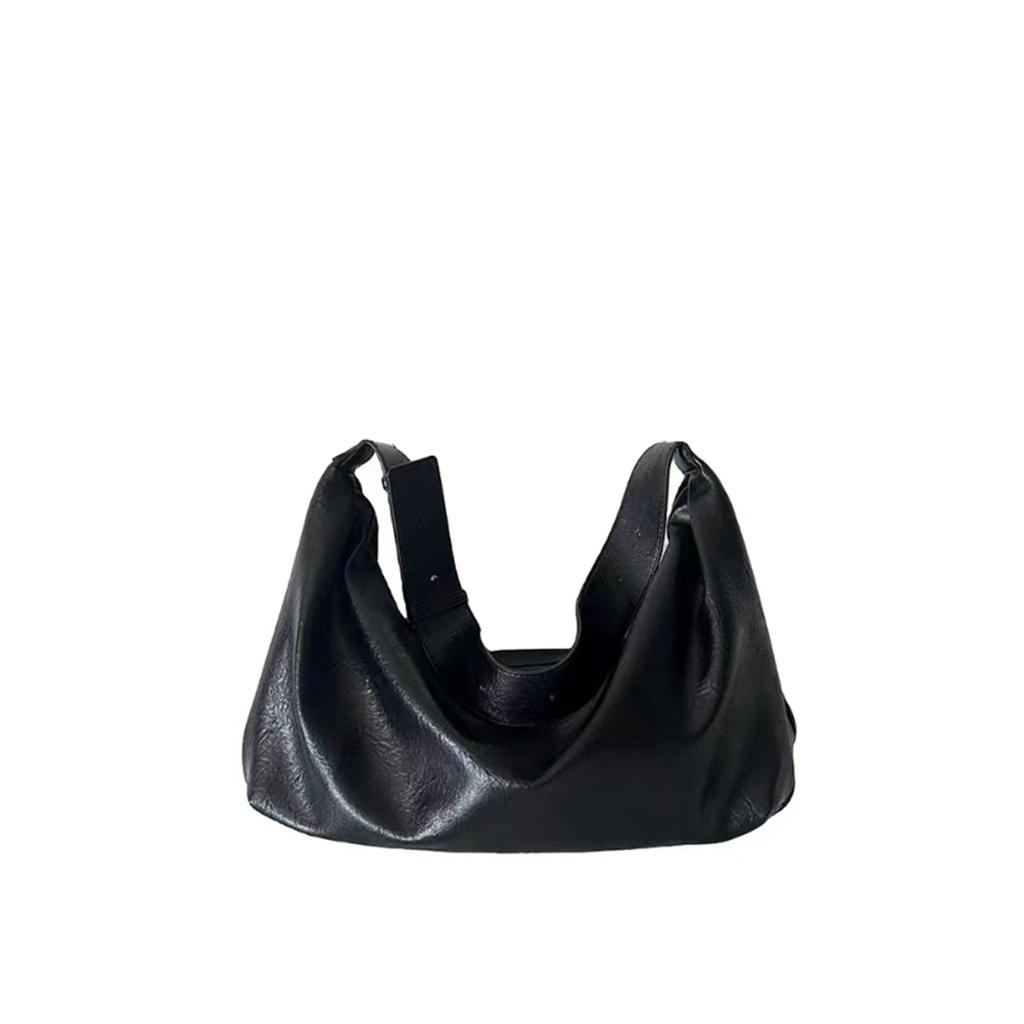 2025 New Retro Premium Soft Leather Shoulder Bag Fashionable Versatile Casual Dumpling Bag Large Capacity Commuter Tote Bag