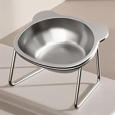 Elevated Cats Bowl Stainless Steel Cats Food Bowl With Metal Stand Beard Friendly,Raised Food Water Dish For Dog Cats