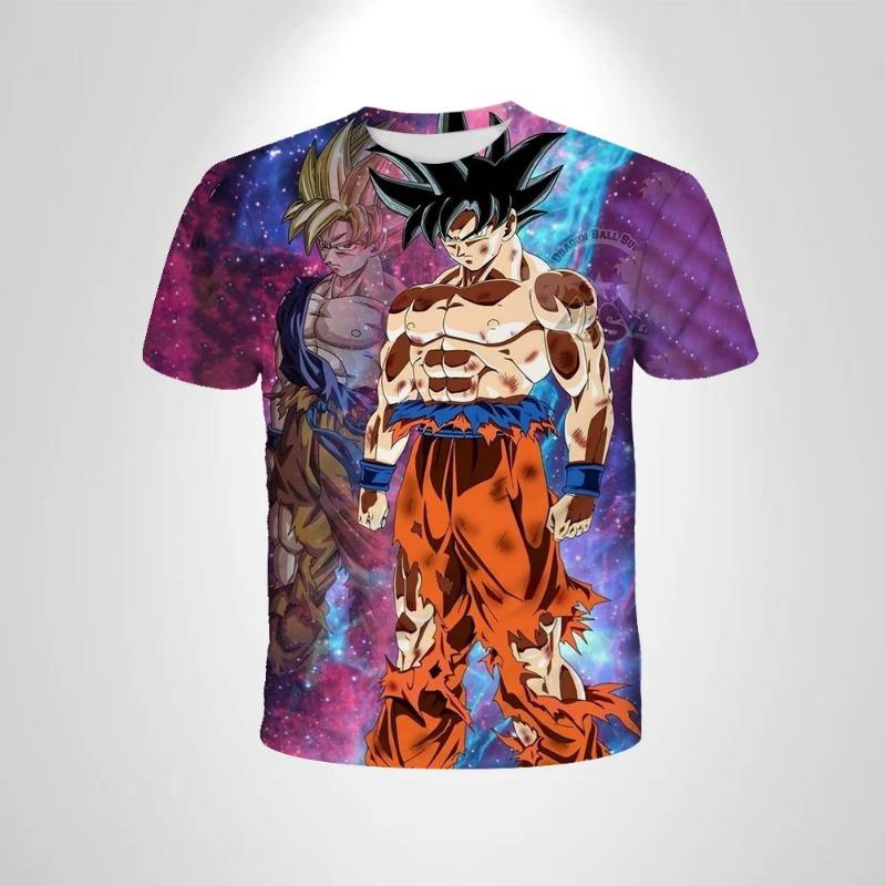 2026 Summer Dragon Ball Retro Fitness T-shirt Men's Oversized 3D Printed Short-sleeved Family Unisex Children's Sports Shirt