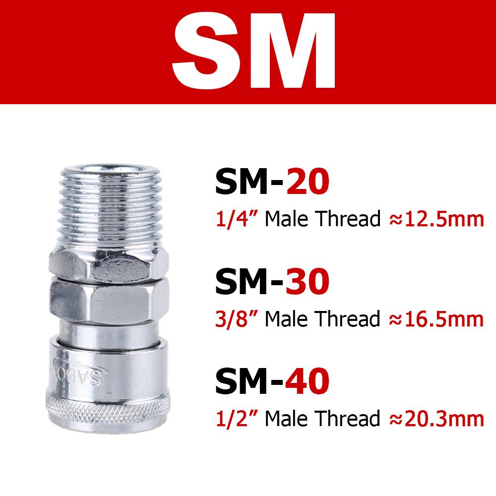 Pneumatic Fitting C Type Hose Quick Connector High Pressure Coupler Plug Socket PP SP PF SF PH SH PM 10 20 30 40 Air Compressor