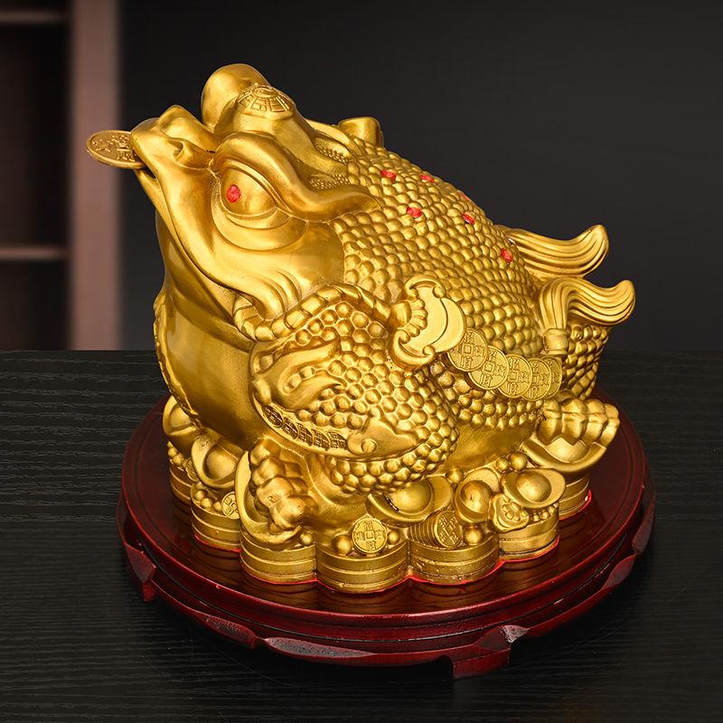 Fengshui Zhaocai Ozdoby Złotej Ropuchy z Czystej Miedzi Przyciągają Bogactwo Skarbiec Złota Ropucha Salon Sklep Prezent na Otwarcie