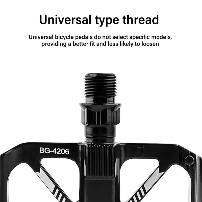 Mountain Bicycles Pedals Flat Pedals Bike Footboards Platform Nonslip Pedals 9/16" Nonslip Wide Platform Bicycles Pedals