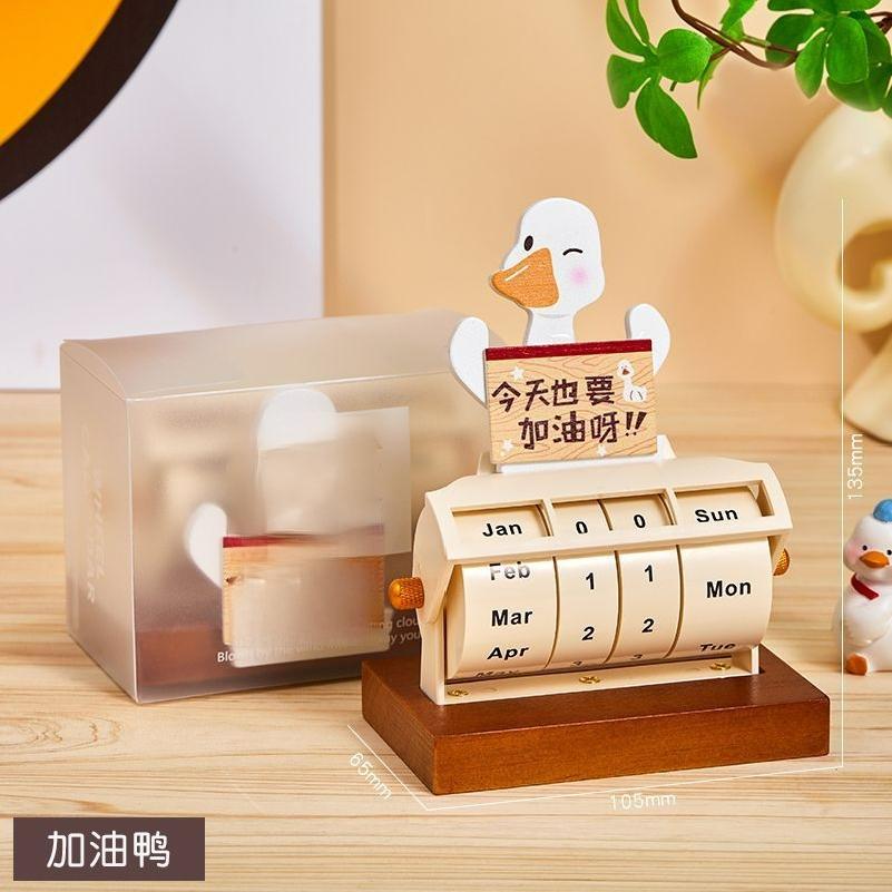 Radewiger Kalender Großer rotierender Schreibtischkalender Schreibtischornamente Schreibtischkalender Ewiger Kalender Countdown