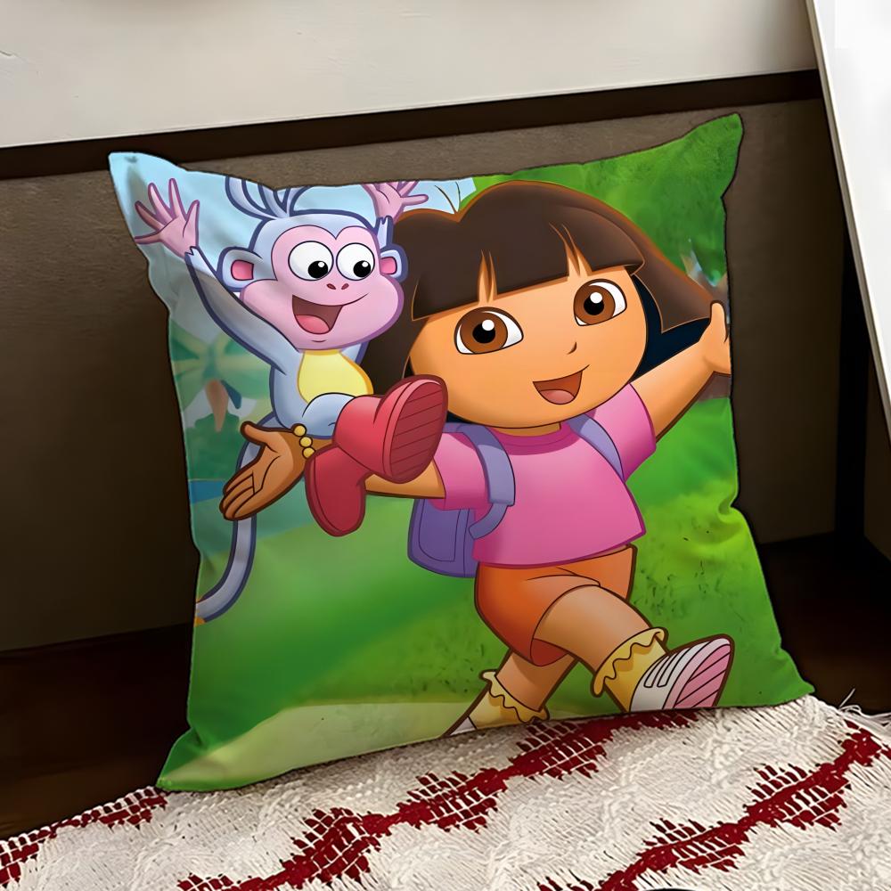 Anime cute DDora the EExplorer Cushion Cover Reversible Soft Durable Pillow Cover Home  Car MultiScene Use for Daily Comfort