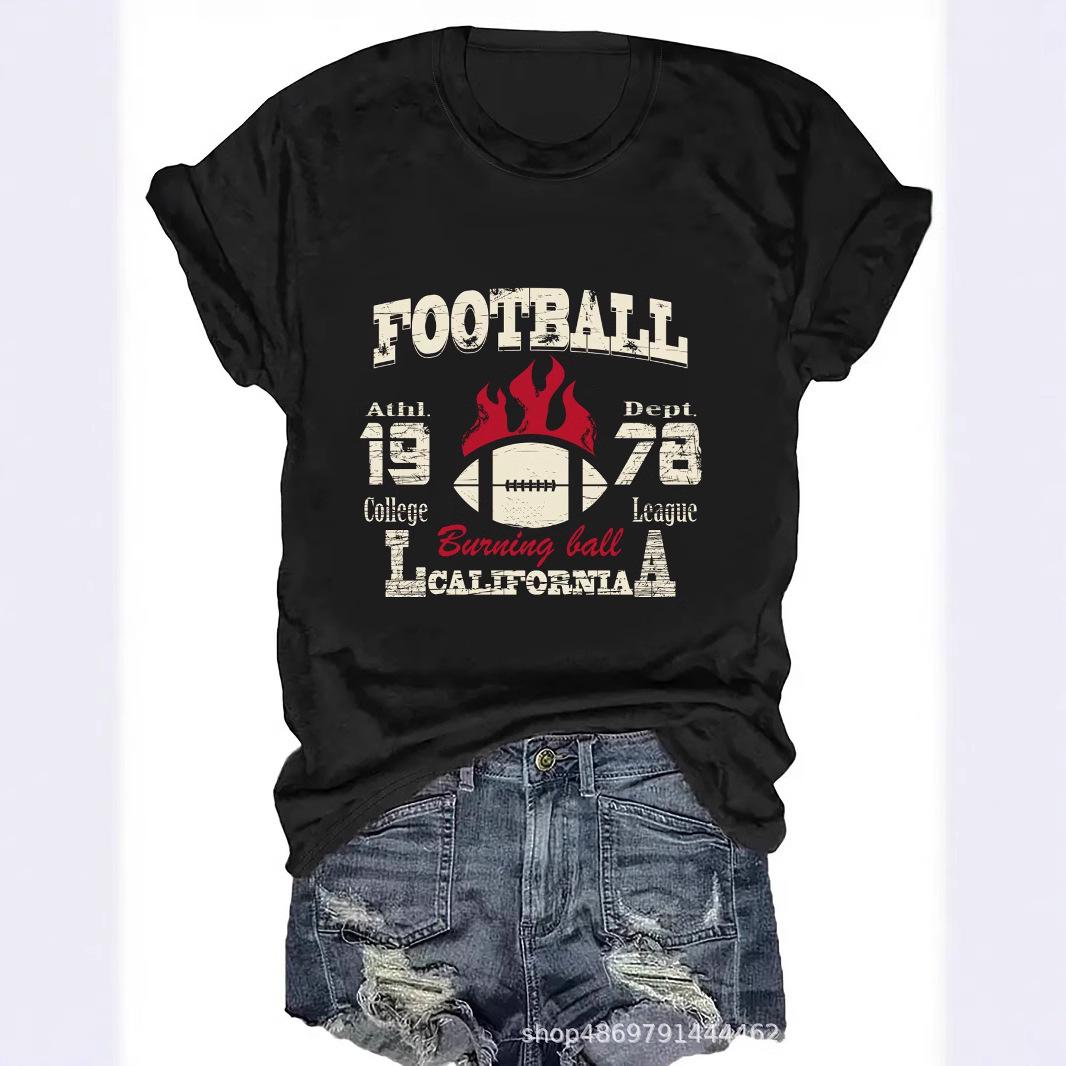 

Women s Cross-Border Round Neck Fashion T-Shirt S червоний