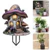 Resins Squirrels House Lawn Stake for Backyard Patios Decoration Easy Ground Insertion Outdoor Garden Decoration