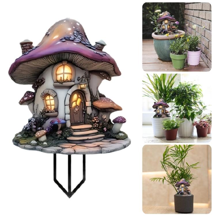 Resins Squirrels House Lawn Stake for Backyard Patios Decoration Easy Ground Insertion Outdoor Garden Decoration