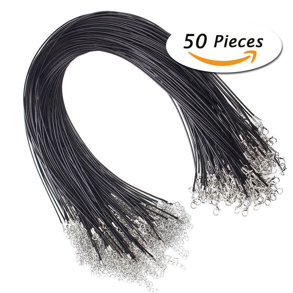 50pcs 1.5mm×18" PU Wax Pendant Necklace Chain Cord DIY Jewelry Making Supplies 50pcs 1.5mm×18" PU Wax Pendant Necklace Chain Cord DIY Jewelry Making Supplies