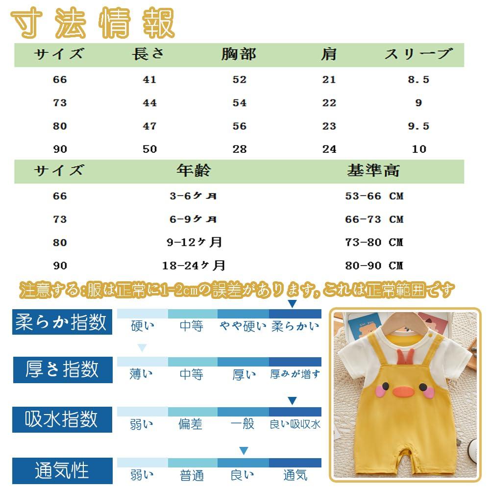 Reegoo Peter Baby Boys Romper Coverall Short Sleeve Baby Clothes Newborn Summer Clothes Overalls Yellow Size 80 (9-12 Months)