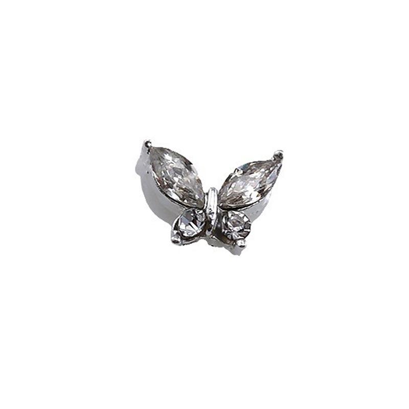 10Pcs 3D Mini Crystal Butterfly Nail Art Charms Jewelry Parts Accessories Luxury Alloy Nails Decoration Rhinestones Supplies