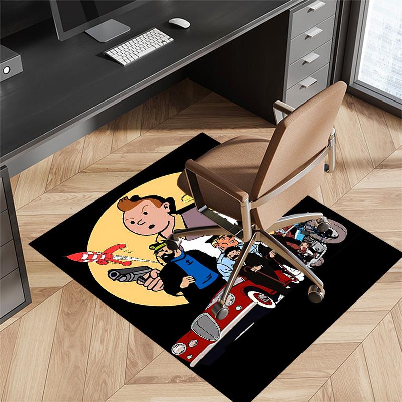 The Adventures of Tintin Printed Absorbent Washable Carpet, Non-Slip Bathroom Mats, Kitchen Rugs, Yoga Mat,Living Room Entrance, Camping Picnic Rugs