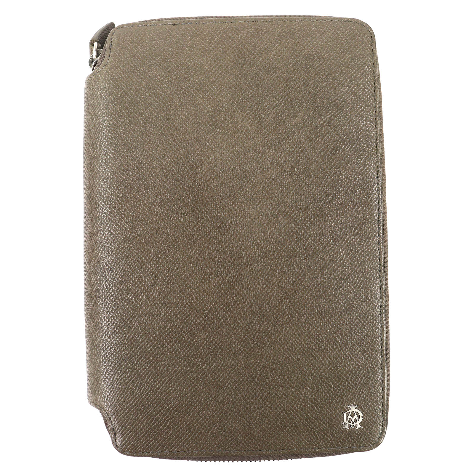 Great Dunhill Purse Bordon Double Zipper Organizer Long Wallet Brown leather Used