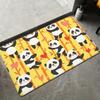 Cute Cartoon Panda Floor Mat Flannel Rugs Soft Winter Warmth Floor Mat Thickened Non-Slip for Living Room Home Door Mat