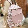 High Capacity Checkerboard Plaid School Bag Nylon Students School Bags  College Students