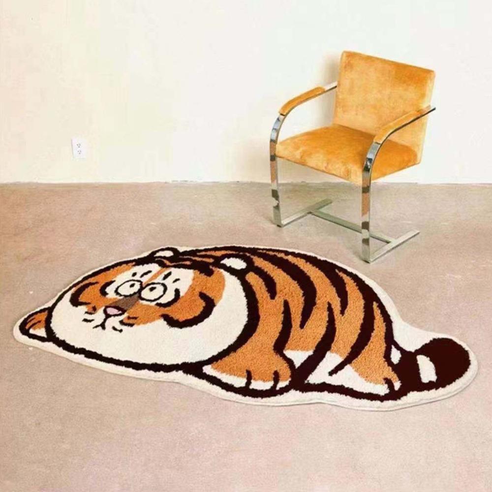 Thick Furry Carpets Cartoon Entrance Mat Toilet Mat Tiger Carpet Living Room