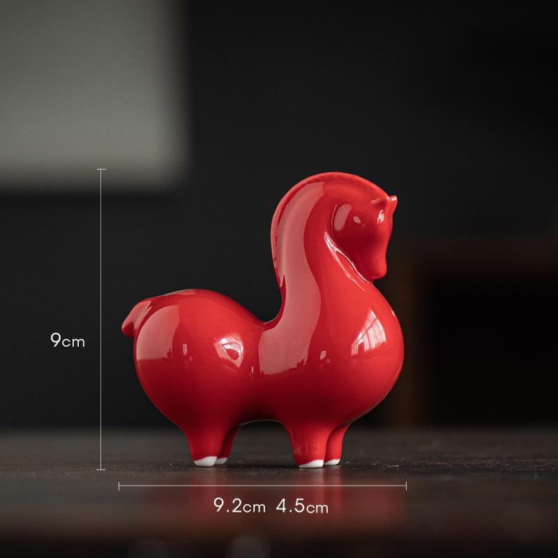 

Xianci Tang Horse Figurine: New Chinese Style Ceramic Zodiac Decor for Living Room