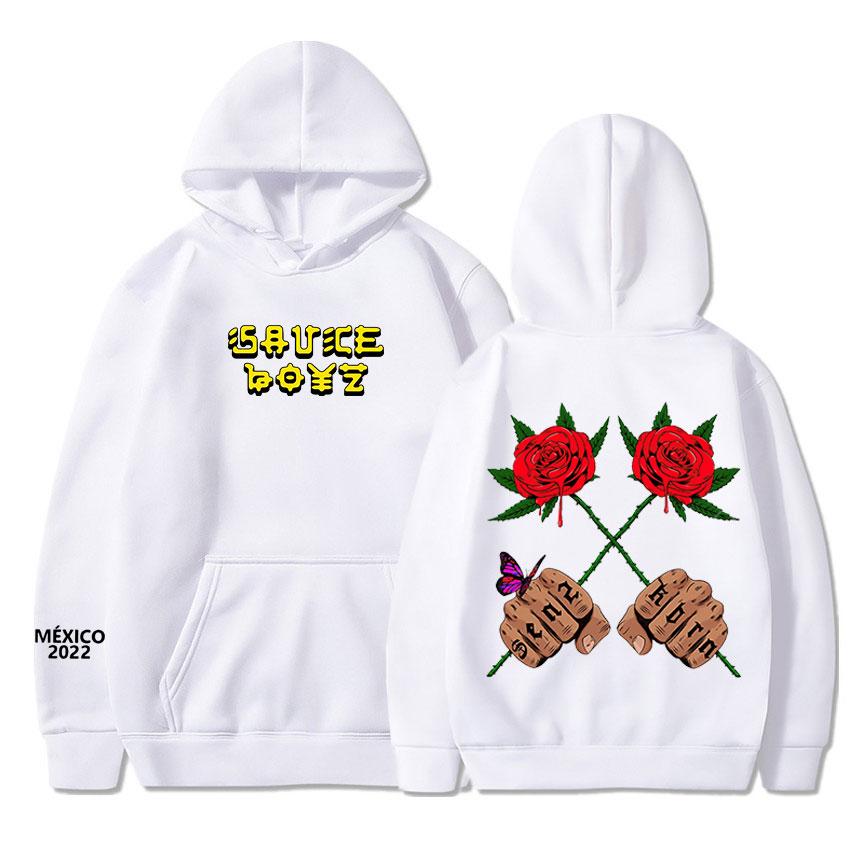 Americký rapper Eladio Carrion Hoodie Sauce Boyz Music Album Tisk Pánské Hip Hop Oversized mikiny Harajuku Streetwear Kabáty