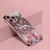 Cherry Blossom For Apple Pattern Pink Metal Paint Tempered Glass Case For iPhone 17 16 15 14 13 12 Pro Max Plus 16E 17Air Cover