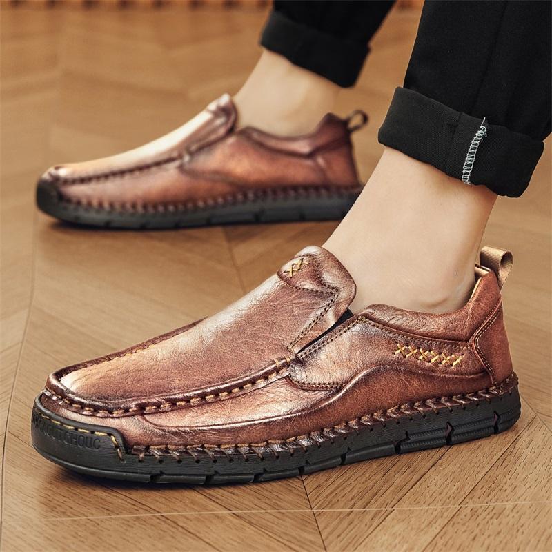High Quality Men's Casual Leather Soft Bottom Shoes Comfy Big Size 39-48 Business Classic Business Shoes Flat Designer Loafers