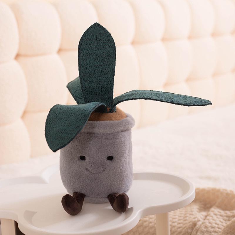 Polaris Green Plush Plant Doll - Colorful Taro Monstera Leaf Desktop Ornament