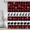 Merry Christmas /Santa Claus/Shower Curtains Holiday Farmhouse Home Fabric Bath Curtain Bathroom Decor/cow Print Blanket