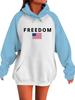 2025 Mixed Color Raglan Sleeve Hooded Pullover - Casual Loose Sweatshirt for Spring & Autumn