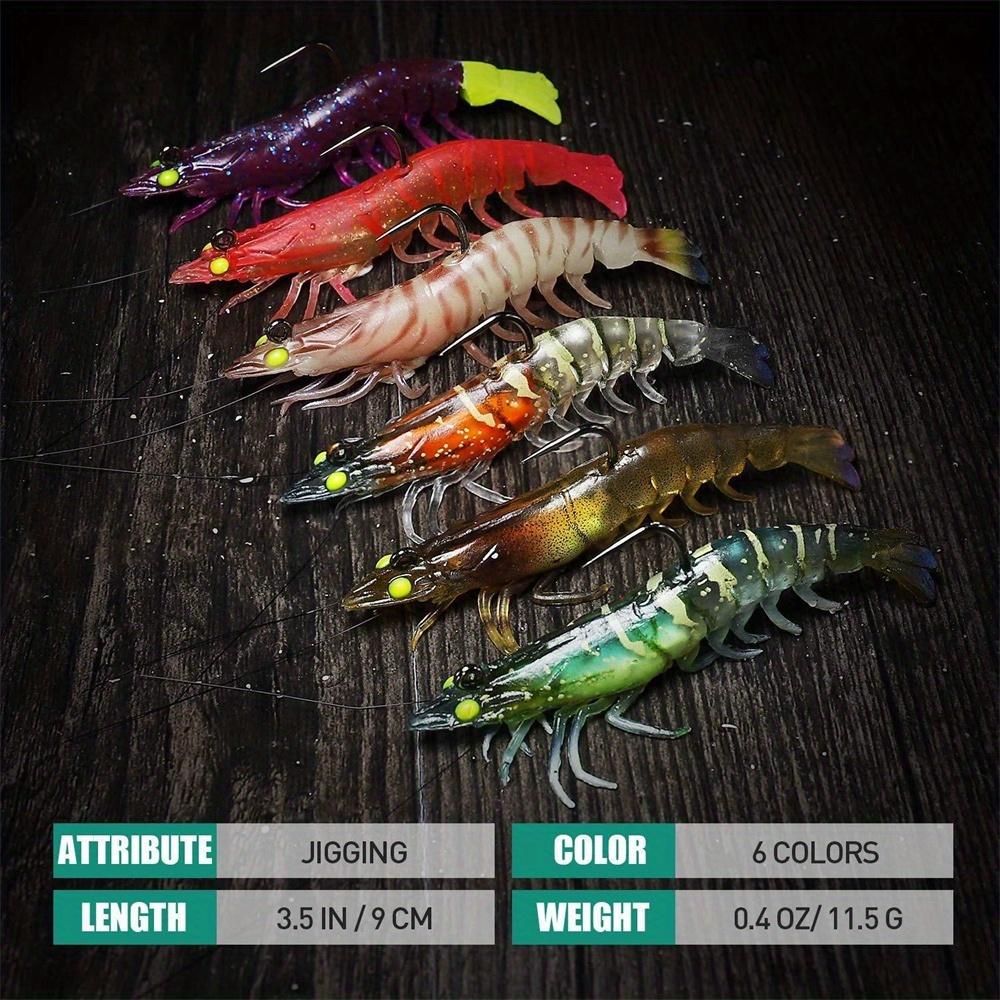 Artificial Luminous Shrimp Lure Soft Silicone Bait 1Pc 9cm 12g with Overweight Ultra-sharp Hook TPE Material Fish Accessories