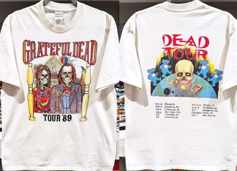 

Grateful Dead 1989 Tour American Gothic short sleeve 2 side shirt Men Women Unisex T-Shirt XL