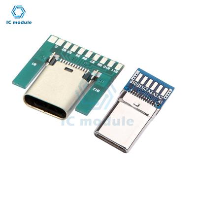 TYPE C USB 3.1 24 Pin Male Plug Welding Connector Adapter Type-C Charging Plugs DMaleFemale Socketata Cable Accessories Repair