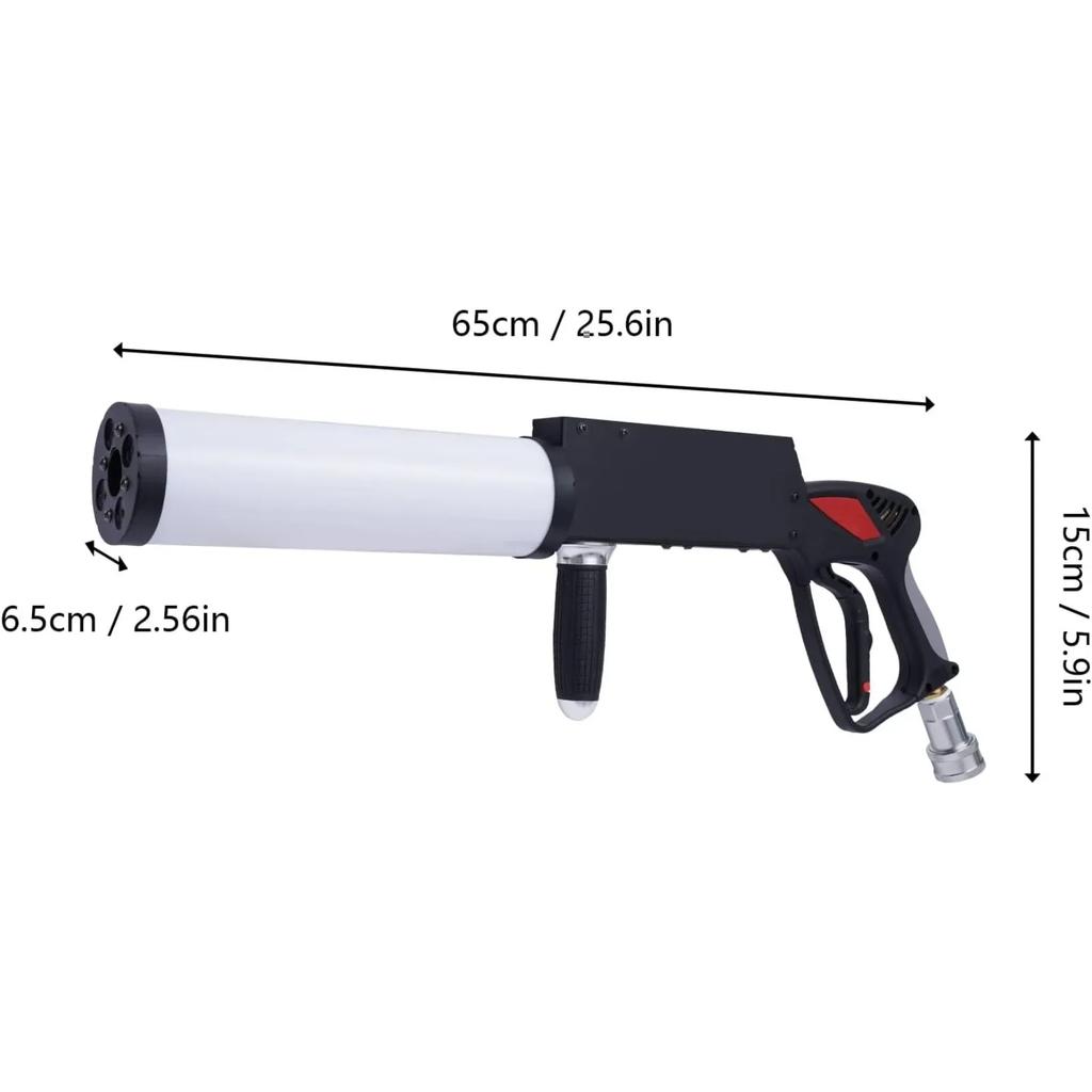 CO2 Handheld Fog Gun, 50W Stage Smoke Machine with LED Light Effects, DJ Special Effects Fog Gun