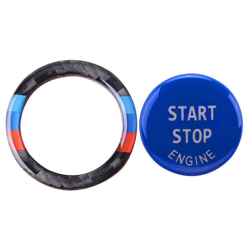 For BMW E90 E70 E60 /84 Blue Engine Switch Ignition Start Stop Button Cover Trim