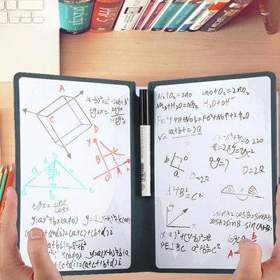 Opakovaně použitelná tabule A5 Notebook Kožený Poznámkový blok Tabule zdarma Utěrka na mazání pera Týdenní plánovač Přenosné stylové kancelářské notebooky