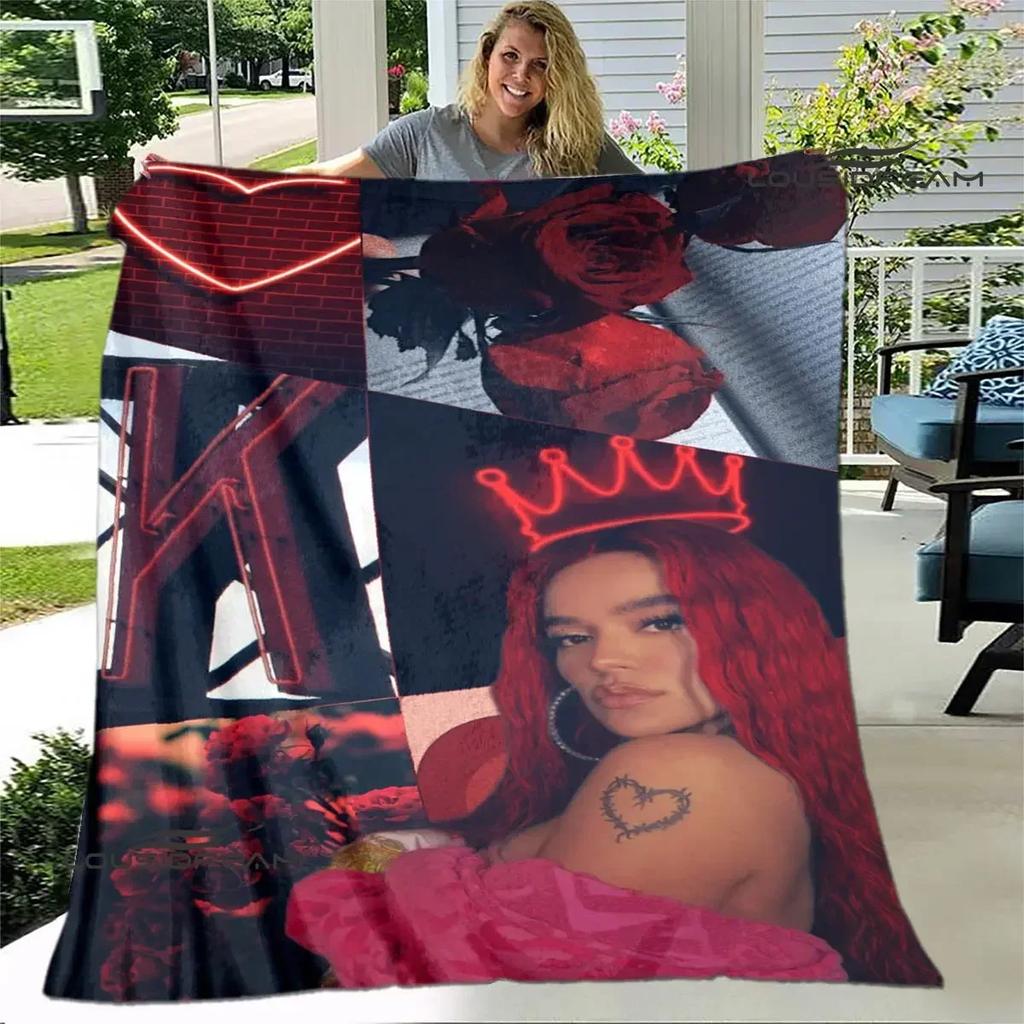 Karol G Retro Printed Blanket Flange Warm Blanket Bed Linings Picnic Blankets Home Travel Blanket Birthday Gift