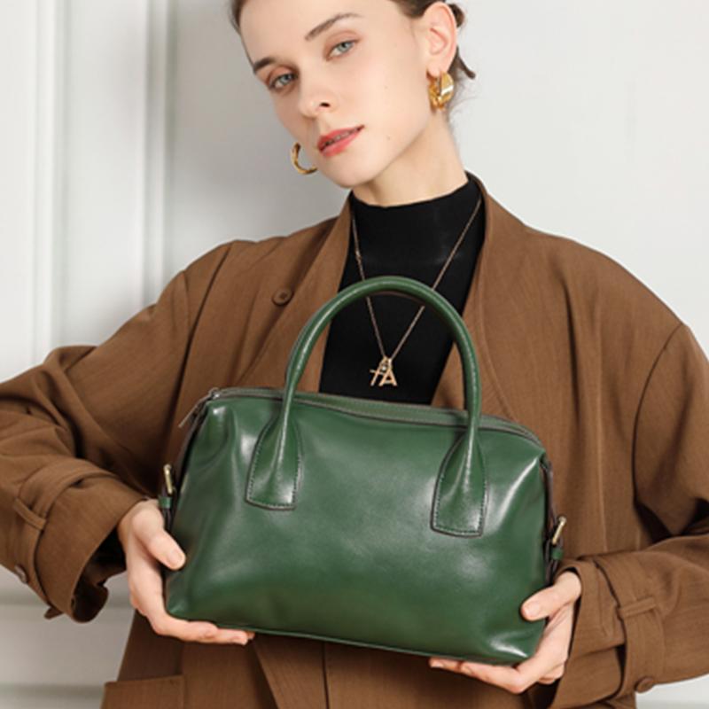 Burminsa Rindsleder Echtes Leder Kissen Tragetaschen Handtaschen Für Damen 2026 Luxus Designer Bowling Arbeit Damen Schulter Crossbody Taschen