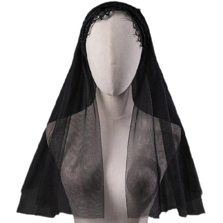 Винтажная кружевная вуаль для официального случая Элегантный головной платок для Латинской мессы Свадебная вуаль