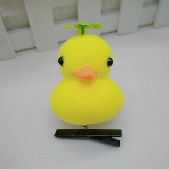 1/2/5Pcs Hair Pin Flocking Cartoon Capibara Chick Duck Decor Spring Design Metal Hair Clips Decorative Holiday Party Hairpins Hair Accessories
