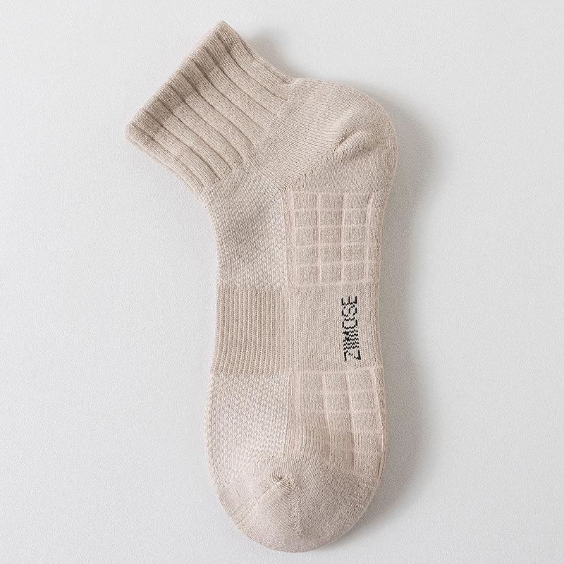 Men s Short Cotton Honeycomb Mesh Breathable Sports Socks One Size (seamless) хаки
