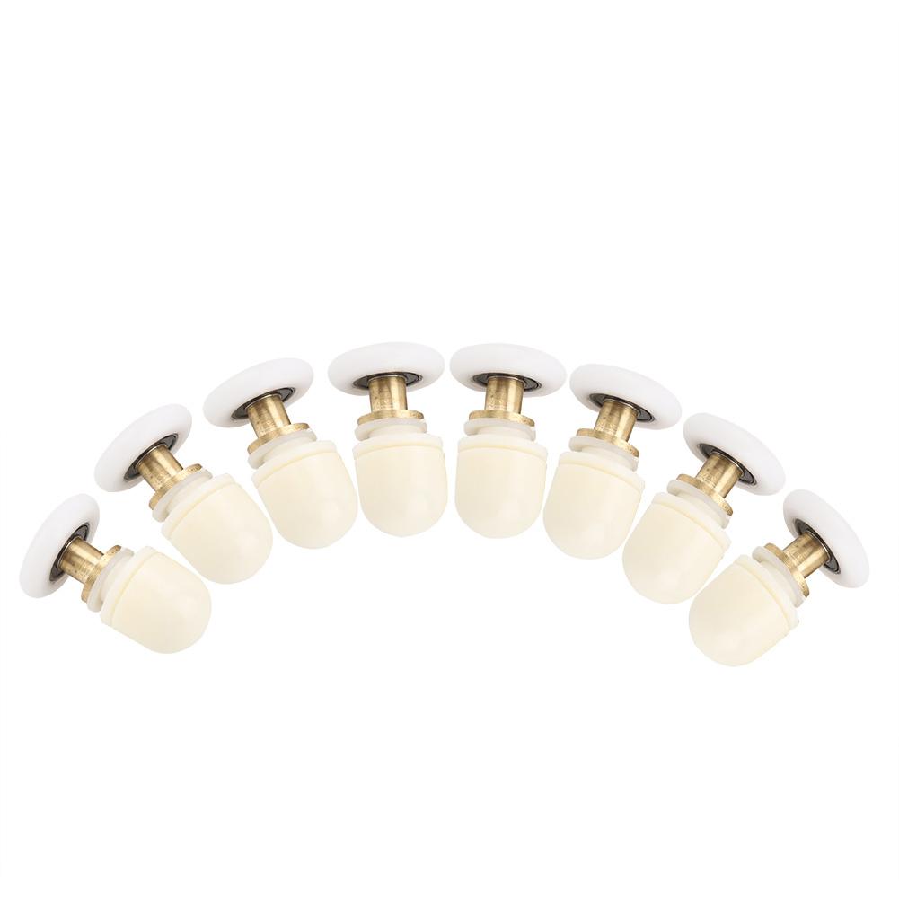 8pcs Brass ABS Sliding Glass Shower Door Rollers Runners Pulleys Bathroom Doors Hardware (27mm)
