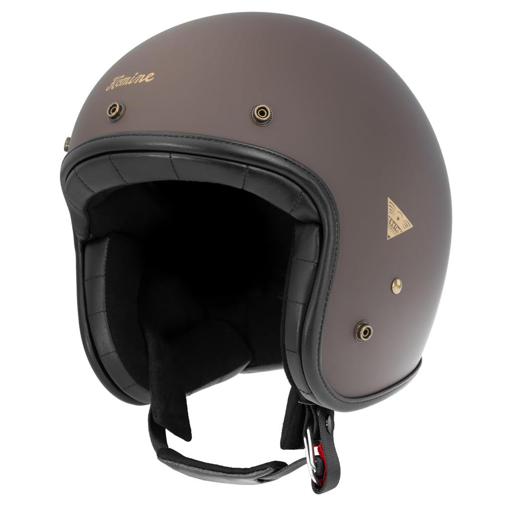 KOMINE Heritage Leather Jet Helmet for Mat Brown XL HK-195 Motorcycles,
