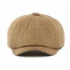 Men Autumn Winter Solid Color Octagonal Cap Knitted Cap British Vintage Newsboy Cap