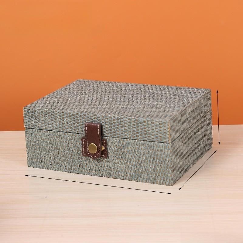 Desktop Wooden Organizer Box With Lid For Home Office Accessories Storage Gift