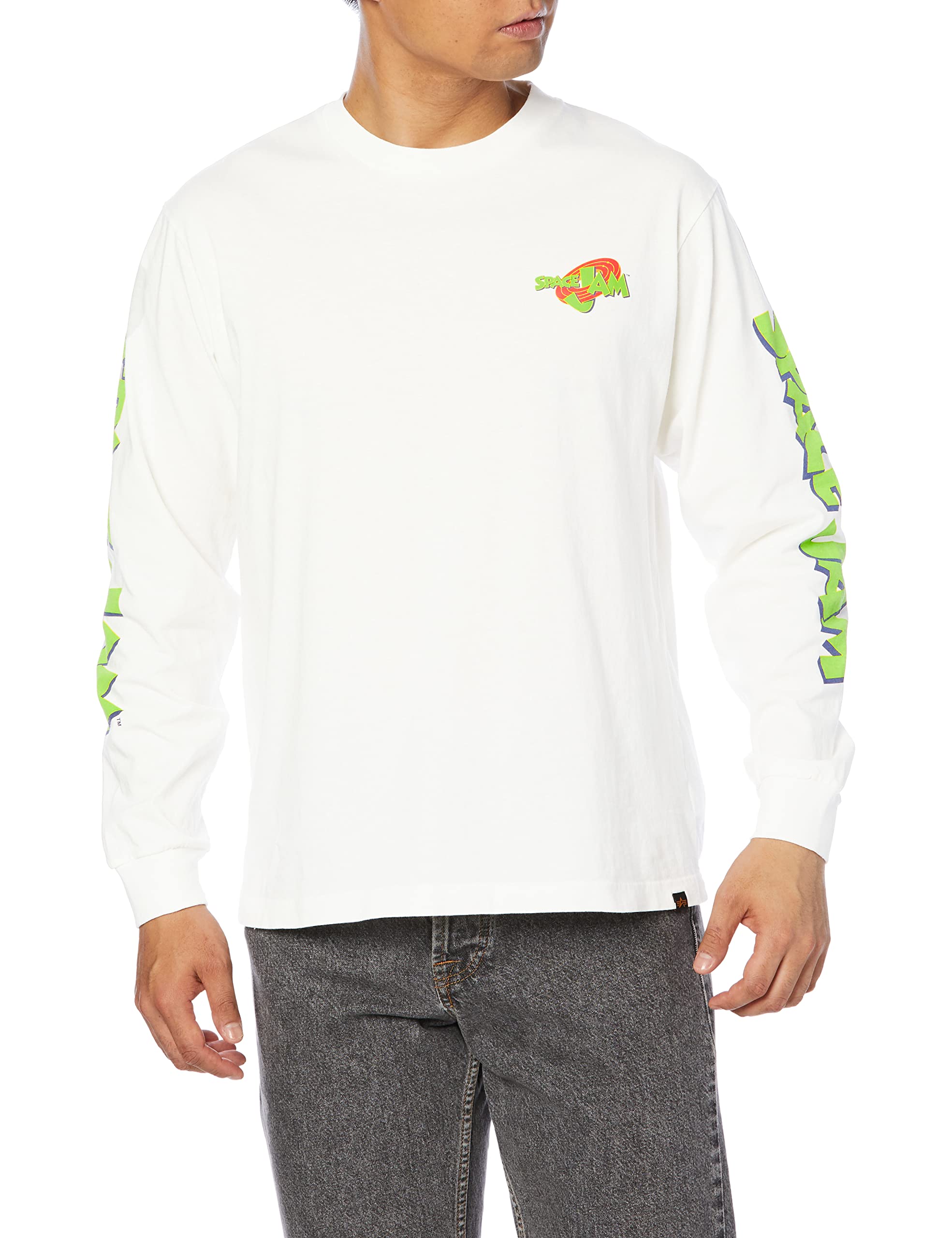 

Футболка ALPHA x Space Jam с длинным рукавом и принтом в виде джема [Alpha Industries] белая, размер S TC1541-1 1541-1