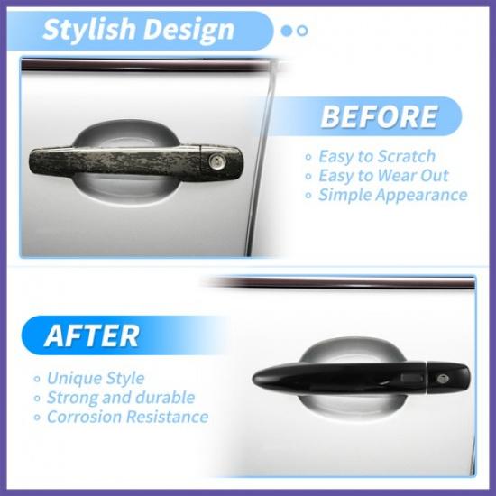 Door Handle Cover Protector for Nissan Sentra Altima X-Trail Glossy Black 1 Set