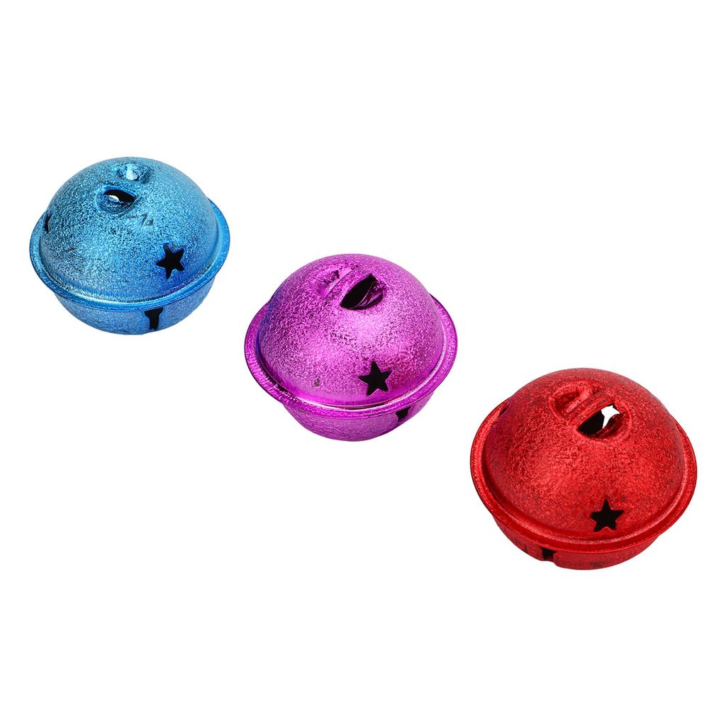 15pcs Jingle Bells Colorful 40mm Iron Material Painted Hollow Pentagram DIY Matte Craft Bells for Jewelry Pendants