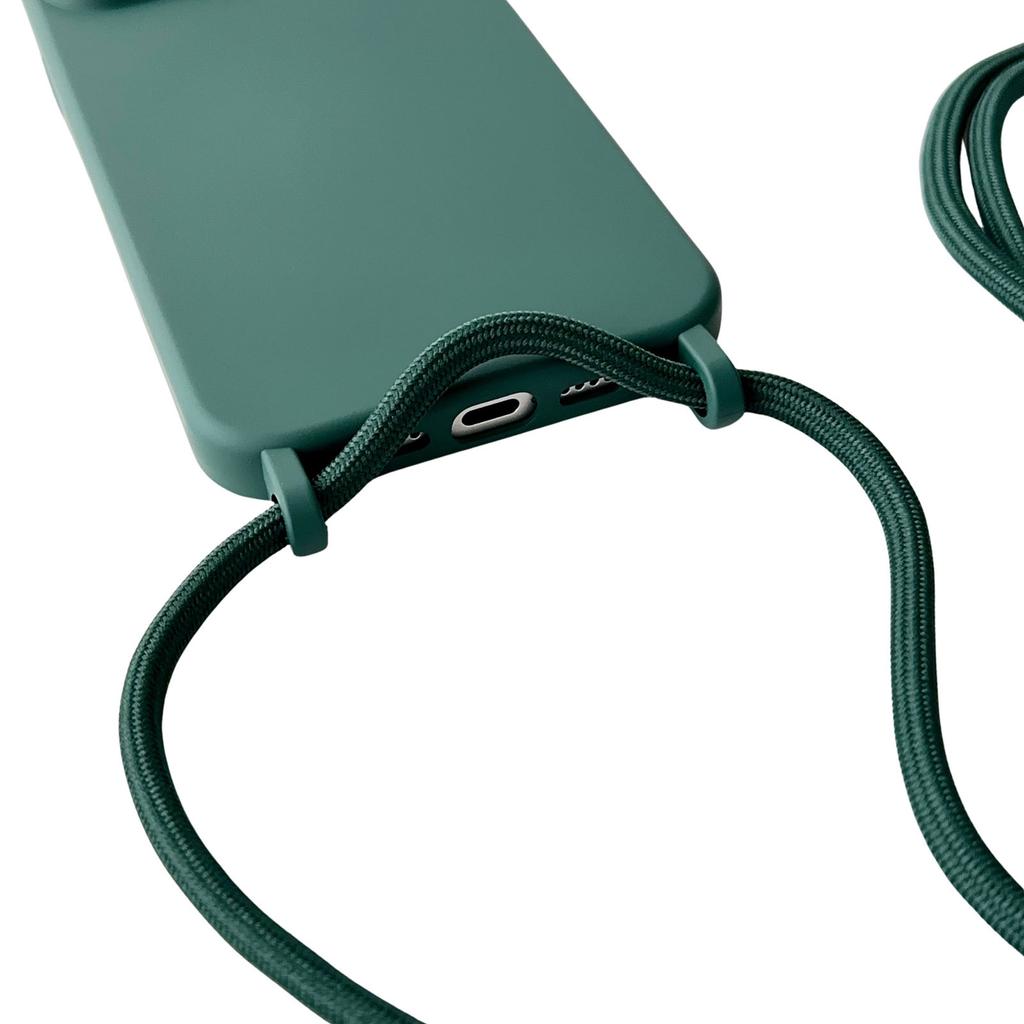 For iPhone 15 Pro Case Liquid Silicone Anti-Scratch Phone Cover with Adjustable Neck Cord
