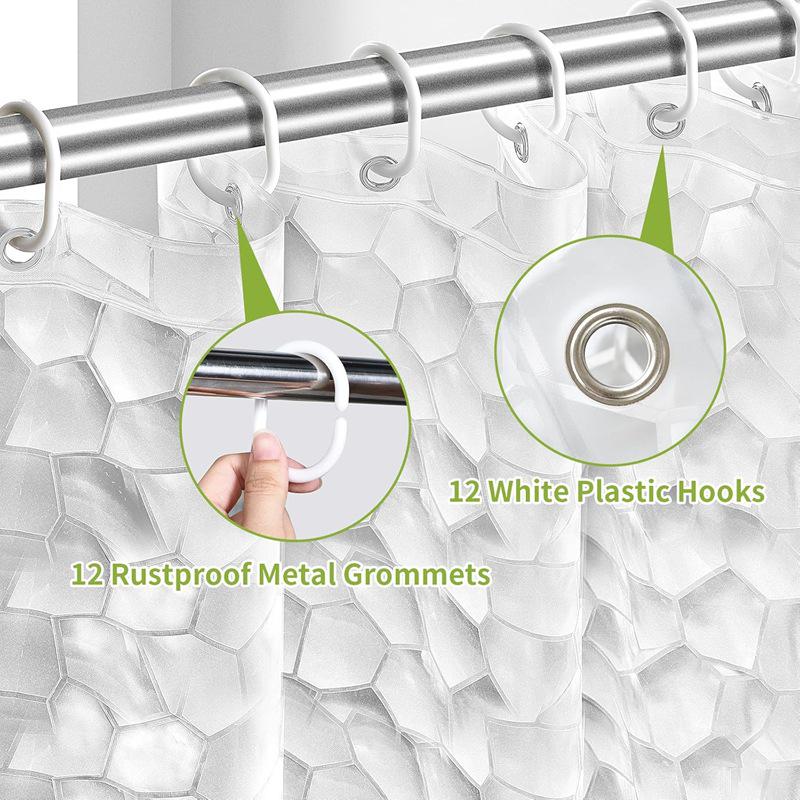 PEVA Waterproof Shower Curtain - Thickened, No-Punch, Simple Partition for Bathroom or Dormitory