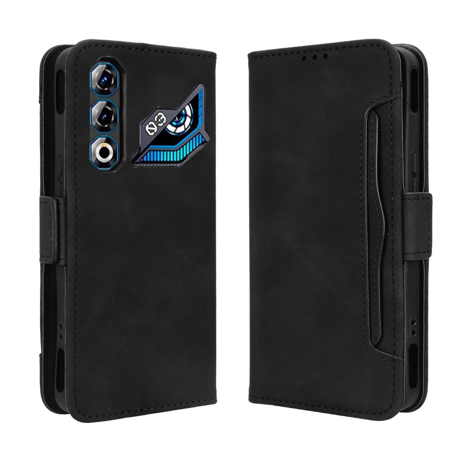 

For ZTE nubia Neo 3 GT 5G Leather Case Phone Wallet Cover with Multiple Card Slots Black